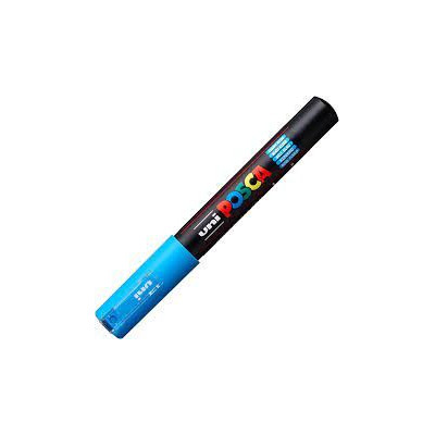 Uniball Posca trait extra fin1 mm pointe conique PC1MC bleu clair