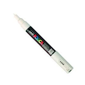 Uniball Posca trait extra fin1 mm pointe conique PC1MC blanc