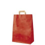 50 Sacs Kraft 22 x 10 x 29cm 80gr poignées plates rouge