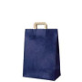 50 Sacs Kraft 22 x 10 x 29cm 80gr poignées plates bleu