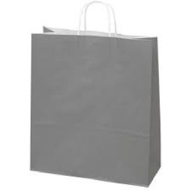 50 Sacs Kraft 35 x 14 x 44cm 100gr poignées torsadées Gris