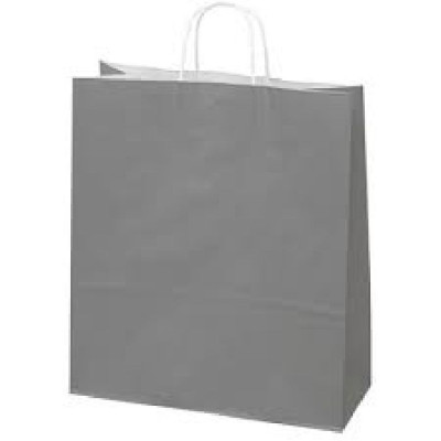 50 Sacs Kraft 35 x 14 x 44cm 100gr poignées torsadées Gris