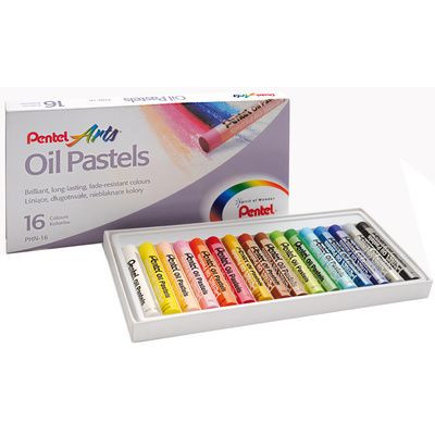 Pentel Arts Pastels à l'huile PHN4, étui en plastique de 16