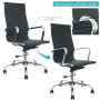 Fauteuil de bureau noir pied chrome ORUS