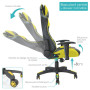 Fauteuil de bureau Gamer baquet RACING noir et jaune