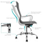 Fauteuil de bureau noir pied chrome ORUS