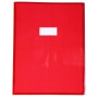 Protège-cahier Cristal Luxe 22/100ème 24x32 transparent rouge + porte étiquette