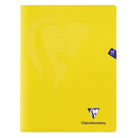 Mimesys cahier piqué polypro 24x32cm 48p Q.5x5 Jaune