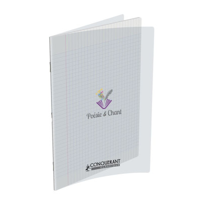 CONQUERANT C9 Cahier de poésie 90g, 24x32cm, 48 pages grands carreaux Seyès, cou
