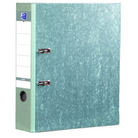 CLASSEUR A LEVIER OXFORD A4 DOS 80MM 2 ANNEAUX PAPIER/PAPIER GRIS