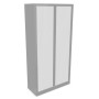 Armoire à rideaux H. 198 x L. 100 x P. 43 cm - corps métal gris aluminium - ride