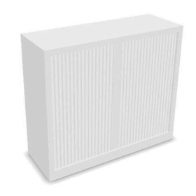 Armoire à rideaux H. 105 x L. 120 x P. 43 cm - corps blanc - rideaux blanc