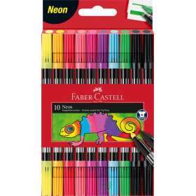 Faber Castell pochette de 10 Feutres Double Pointe Néon