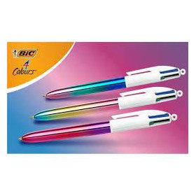 Bic stylo à bille 4 couleurs rétractable décors