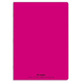 C9 Cahier21x29,7cm 96 pages 90g grands carreaux Séyès. Polypropylène Rose