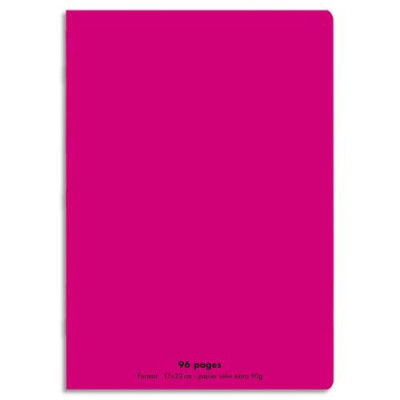C9 Cahier21x29,7cm 96 pages 90g grands carreaux Séyès. Polypropylène Rose