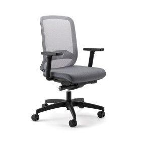 Chaise anthracite avec assise et dossier tissu Bali gris nuage