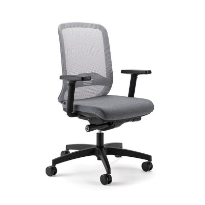 Chaise anthracite avec assise et dossier tissu Bali gris nuage
