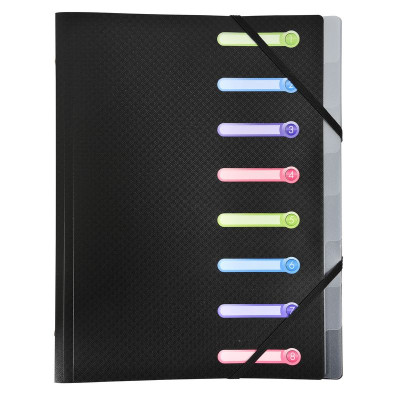 Trieur 8 comp 3 rabats PP Noir