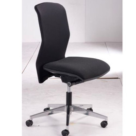 Siège à mécanisme synchrone - assise tissu noir - haut dossier résille noire