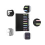 Trieur 8 comp 3 rabats PP Noir