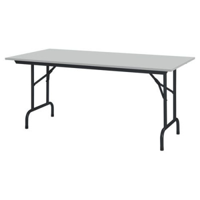 TABLE PLIANTE 120X80CM EP.18MM +2 BARRES DE RENFORT DECOR GRIS - PIETEMENT NOIR