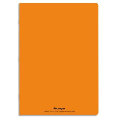 C9 Cahier21x29,7cm 96 pages 90g grands carreaux Séyès. Polypropylène Orange