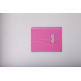 Protège-cahier Grain Cuir 20/100ème 17x22 rose + porte étiquette