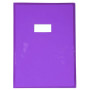Protège-cahier Cristal Luxe 22/100ème 21x29,7 transparent violet + porte étiquet
