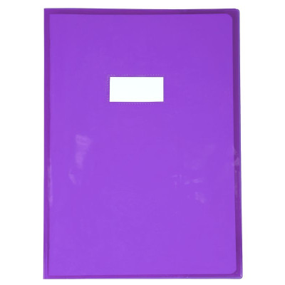 Protège-cahier Cristal Luxe 22/100ème 21x29,7 transparent violet + porte étiquet