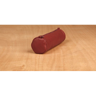 Age Bag trousse cuir ronde 21xØ6cm couleur rouge uniquement