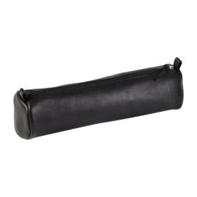 CUIR NOIR Trousse ronde Ø5,5x22cm