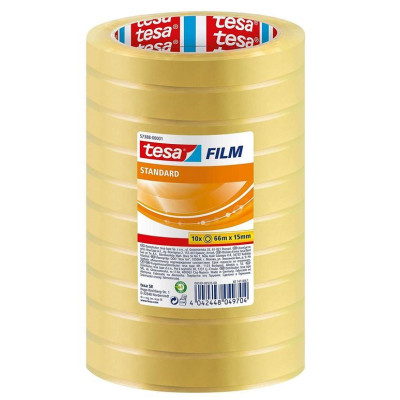 Tesa Lot de 10 rouleaux de ruban adhésif transparent tesafilm 15 mm x 10 m