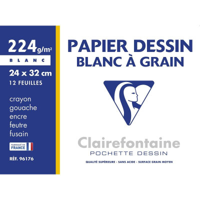 Pochette Dessin à Grain 24x32cm 12F 224g