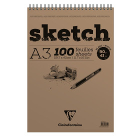 Bloc Sketch croquis RI A3 100F 90g blanc
