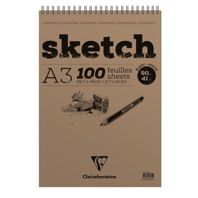 Bloc Sketch croquis RI A3 100F 90g blanc