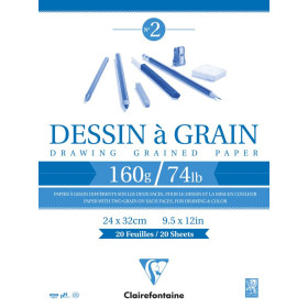 Bloc dessin grain fin encollé 24x32 20F 160g