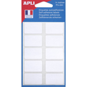 PochetteETTE 70 Etiquettes BLANCHE  32X20