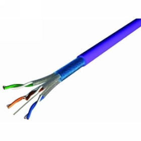 Cable réseau 500m 100 Ohms PIMF F/FTP 4P Cat 6A LSZH 10G Violet Touret 500m
