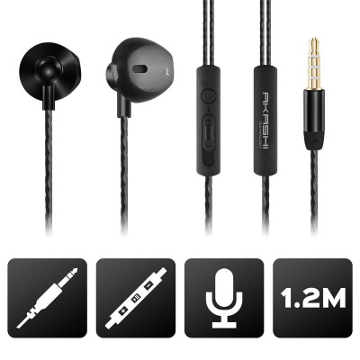 AKASHI Kit Pieton Stereo Noir Compatible Apple JACK 3.5