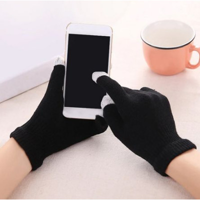 Gants en coton tactile Noir