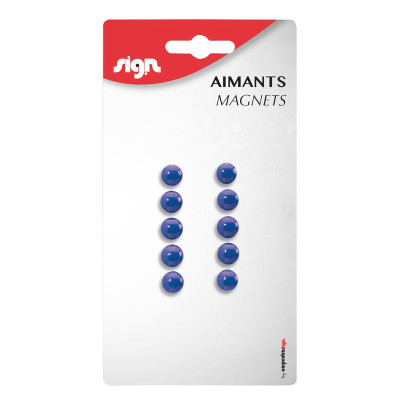 BLISTER 10 AIMANTS 9MM BLEUS