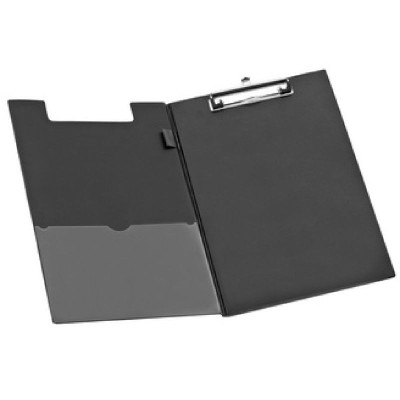 JPC Porte-bloc à pince, A4, revêtement PVC, noir