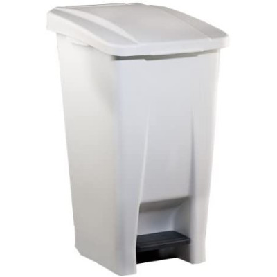 ROSSIGNOL Poubelle mobile Basic à pedale plastique blanc 60 litres