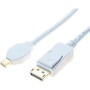 CORDON DISPLAYPORT / MINI DISPLAYPORT 1.2 BLANC - 2M