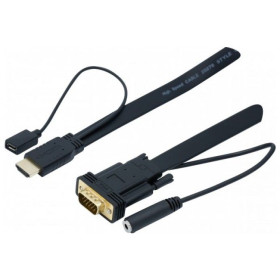 CORDON / CONVERTISSEUR HDMI VERS VGA + AUDIO - 1,80M