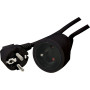 Rallonge secteur tripolaire noire - 5,0 m