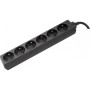 DEXLAN Multiprise 6 prises sans interrupteur noire - 1,5 m