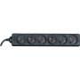 DEXLAN Multiprise 6 prises sans interrupteur noire - 1,5 m