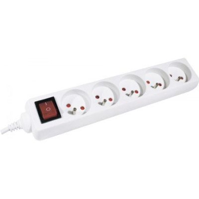 DEXLAN Multiprise 5 prises avec interrupteur blanche - 4,0 m